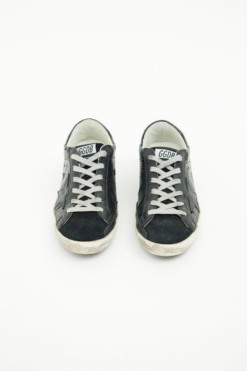 Golden Goose Black Embellished Superstar Sneaker