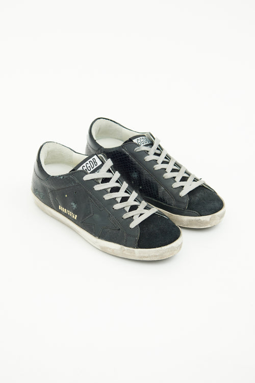 Golden Goose Black Embellished Superstar Sneaker