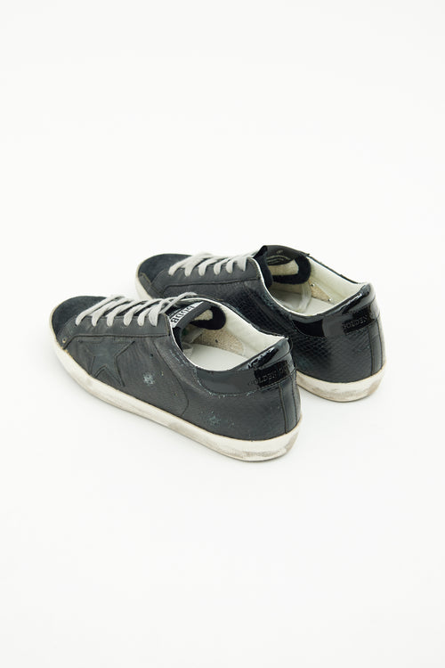 Golden Goose Black Embellished Superstar Sneaker