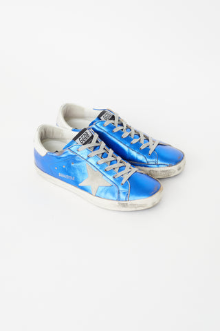 Golden Goose Blue Superstar Metallic Sneaker