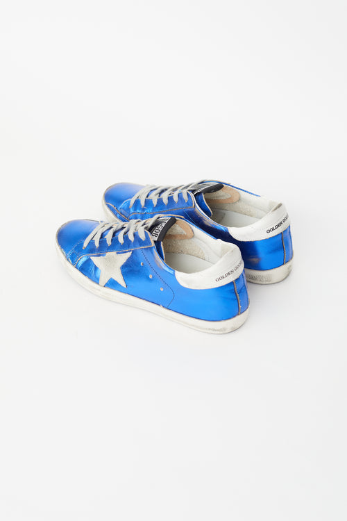 Golden Goose Blue Superstar Metallic Sneaker