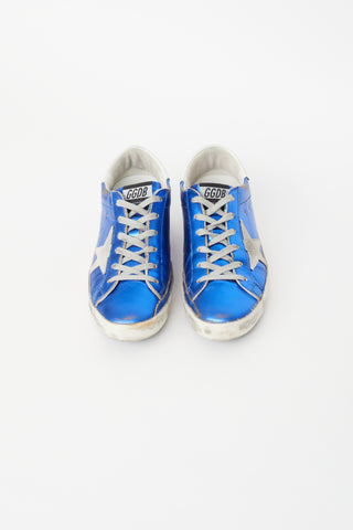 Golden Goose Blue Superstar Metallic Sneaker