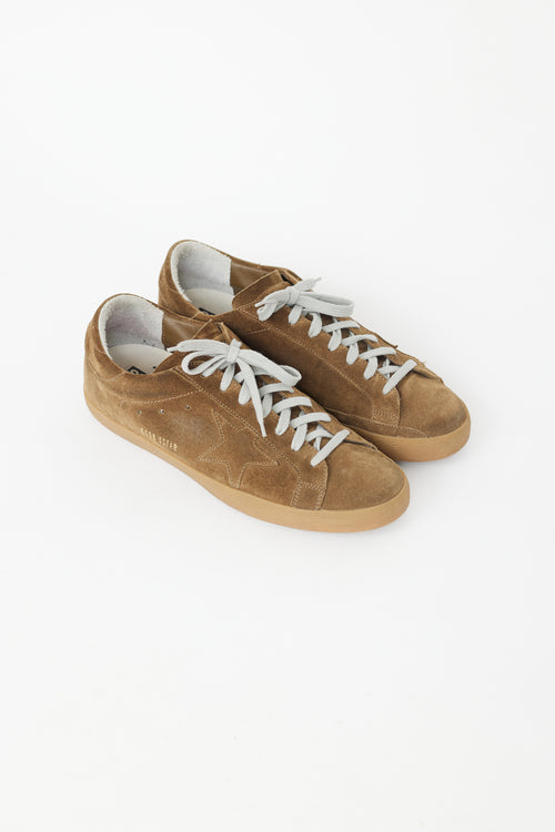 Golden Goose Brown 
Grey Suede Superstar Sneaker