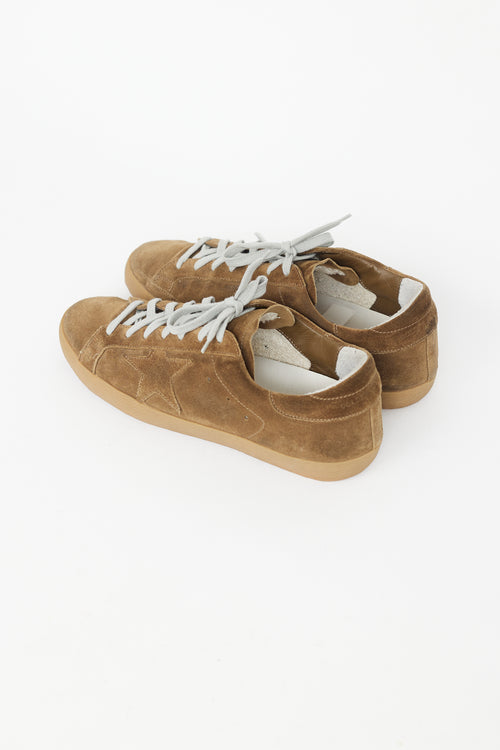 Golden Goose Brown 
Grey Suede Superstar Sneaker