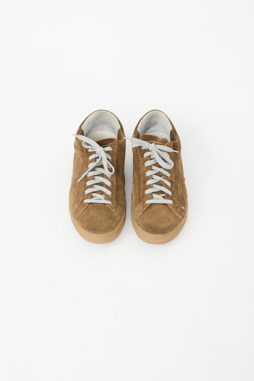 Golden Goose Brown 
Grey Suede Superstar Sneaker