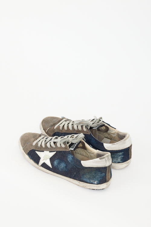 Golden Goose Grey 
Navy Superstar Denim Sneaker