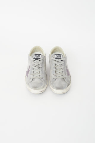 Golden Goose Grey Shimmer Suede Superstar Sneaker