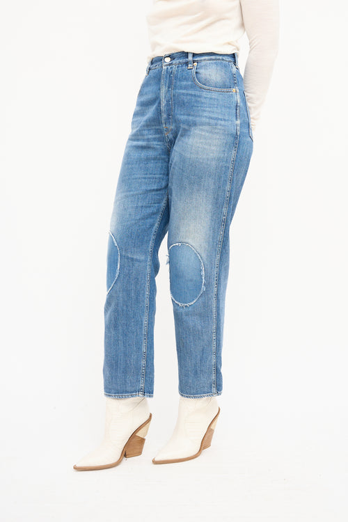 Golden Goose Medium Wash Patched Kim Jeans