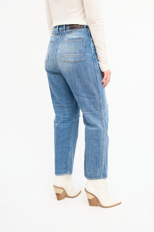 Golden Goose Medium Wash Patched Kim Jeans