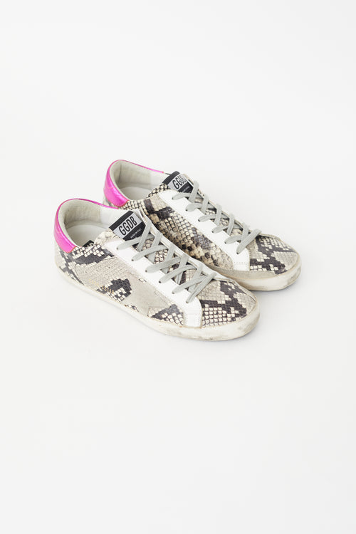 Golden Goose Purple 
Multicolour Superstar Embossed Sneaker