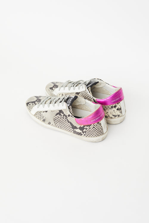 Golden Goose Purple 
Multicolour Superstar Embossed Sneaker