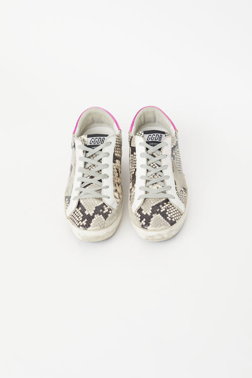 Golden Goose Purple 
Multicolour Superstar Embossed Sneaker