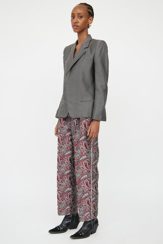 Golden Goose Red 
Black Paisley Structured Trouser