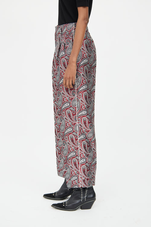 Golden Goose Red 
Black Paisley Structured Trouser