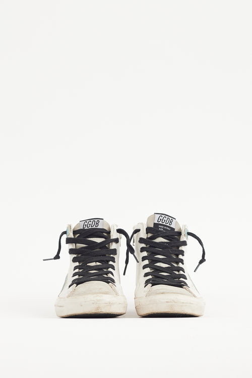 Golden Goose White 
Multicolour Glitter Slide Sneaker