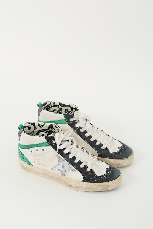 Golden Goose White 
Multicolour Canvas Mid Star Sneaker