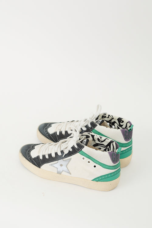 Golden Goose White 
Multicolour Canvas Mid Star Sneaker