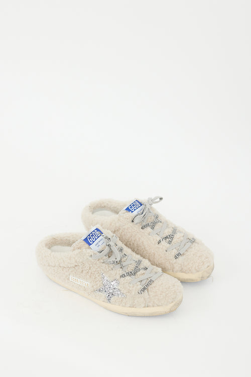 Golden Goose Beige Sherpa Superstar Mule