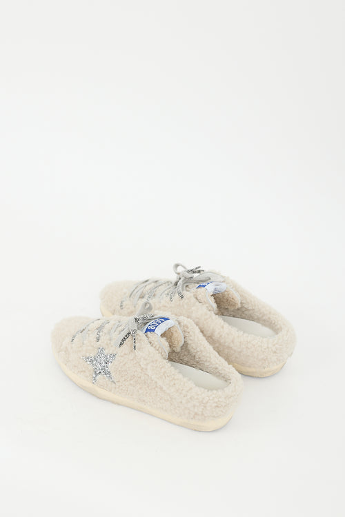 Golden Goose Beige Sherpa Superstar Mule