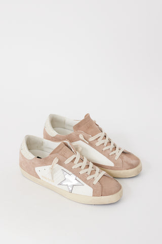 Golden Goose White Leather 
Brown Suede Superstar Sneaker