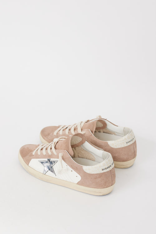 Golden Goose White Leather 
Brown Suede Superstar Sneaker