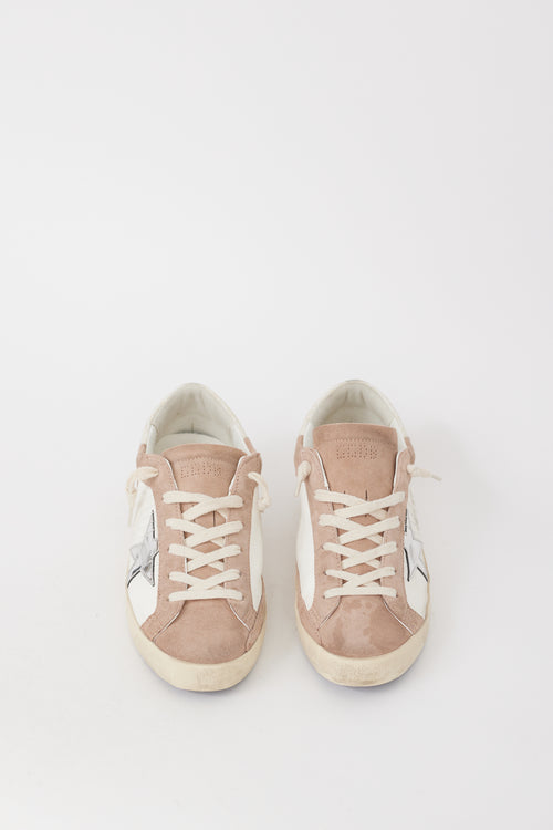 Golden Goose White Leather 
Brown Suede Superstar Sneaker