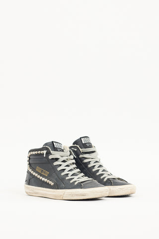 Golden Goose Black Leather Slide Sneaker