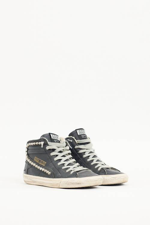 Golden Goose Black Leather Slide Sneaker