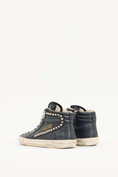 Golden Goose Black Leather Slide Sneaker