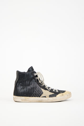 Golden Goose Black Sequined Francy Sneaker