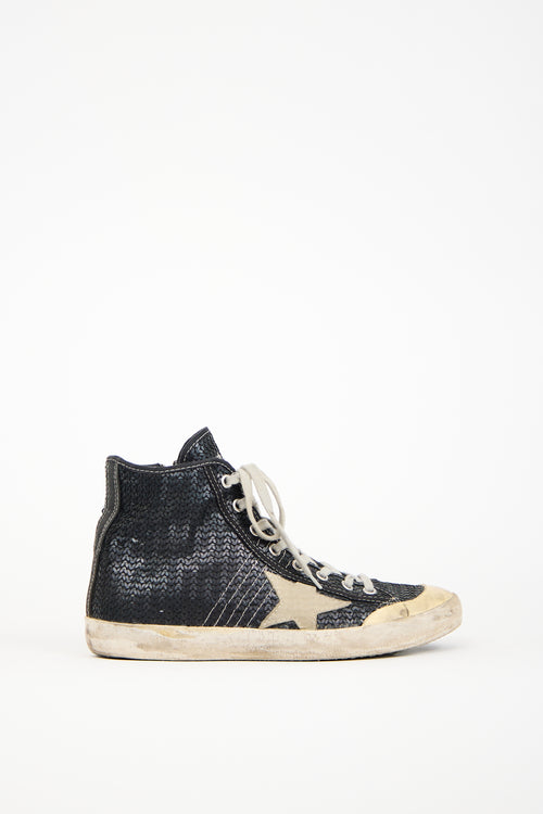 Golden Goose Black Sequined Francy Sneaker