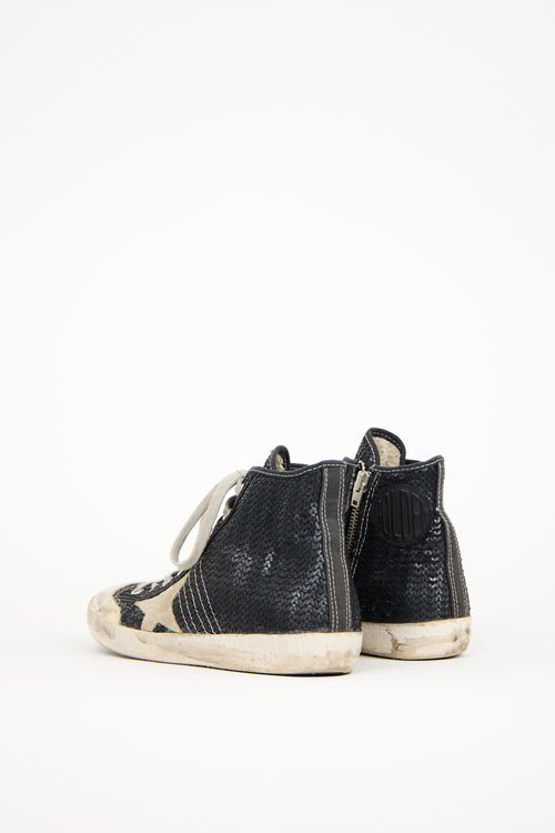 Golden Goose Black Sequined Francy Sneaker