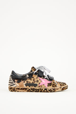 Golden Goose Black 
Brown Printed Hair Old School Sneaker