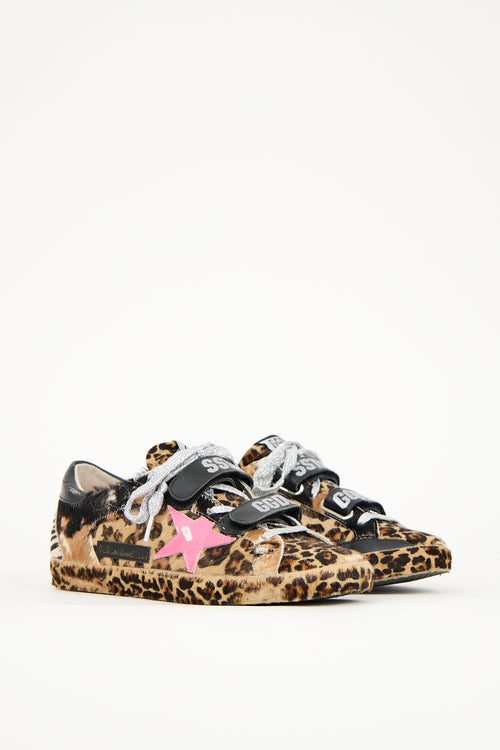 Golden Goose Black 
Brown Printed Hair Old School Sneaker