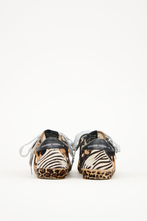 Golden Goose Black 
Brown Printed Hair Old School Sneaker