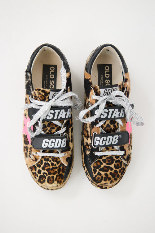 Golden Goose Black 
Brown Printed Hair Old School Sneaker