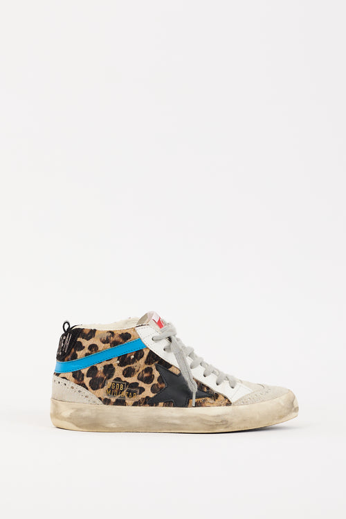 Golden Goose Brown 
Grey Hair 
Suede Mid Star Sneaker