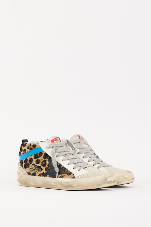 Golden Goose Brown 
Grey Hair 
Suede Mid Star Sneaker