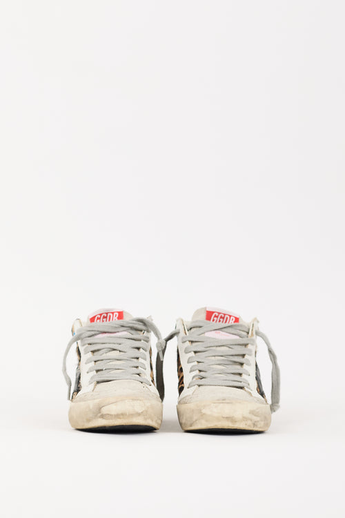 Golden Goose Brown 
Grey Hair 
Suede Mid Star Sneaker