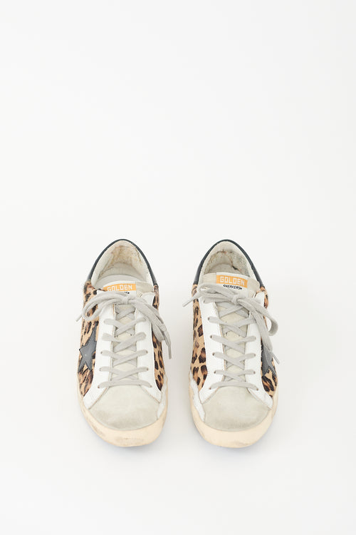 Golden Goose Brown 
Multi Textured Print Superstar Sneaker