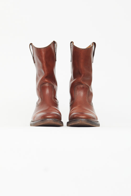 Golden Goose Brown Leather Biker Boot