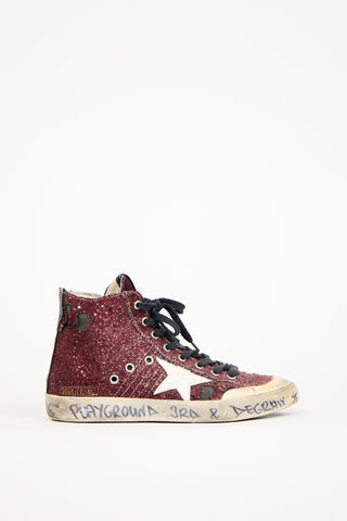 Golden Goose Burgundy Francy Penstar Classic Sneaker