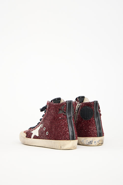 Golden Goose Burgundy Francy Penstar Classic Sneaker