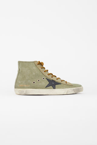 Golden Goose Green Canvas Francy Sneaker