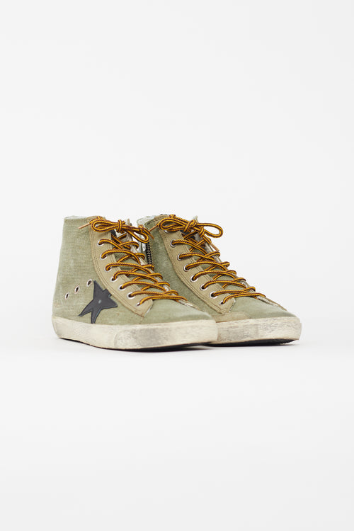 Golden Goose Green Canvas Francy Sneaker