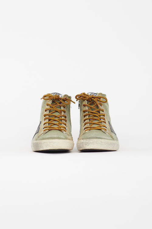 Golden Goose Green Canvas Francy Sneaker