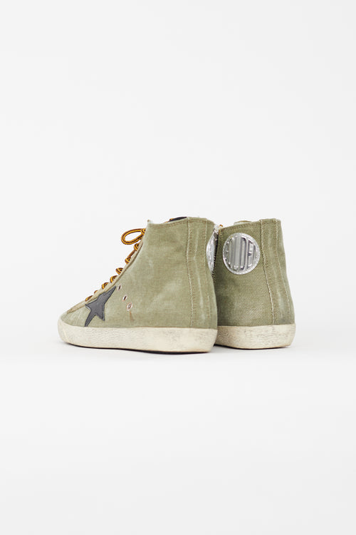 Golden Goose Green Canvas Francy Sneaker