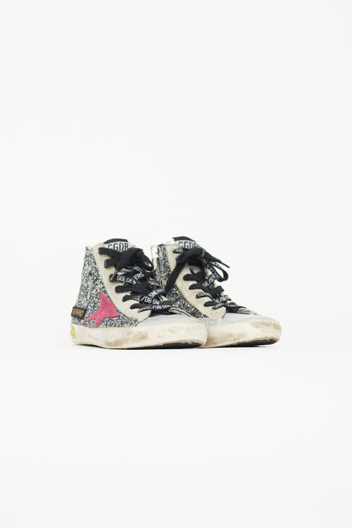 Golden Goose Kids Silver Glitter Francy High Top Sneaker