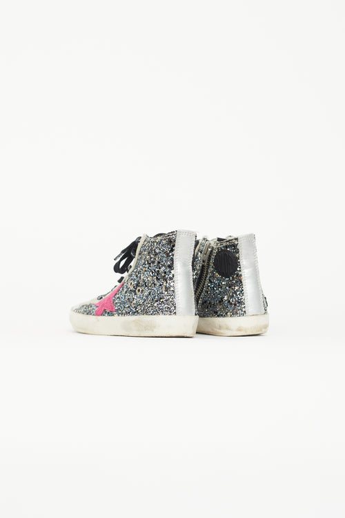 Golden Goose Kids Silver Glitter Francy High Top Sneaker