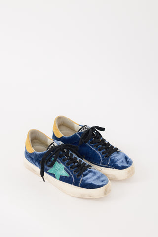 Golden Goose Navy 
Multicolour Velvet May Sneaker